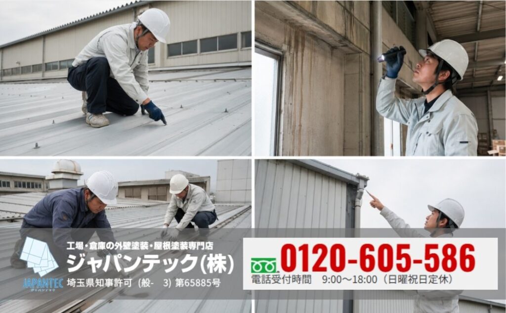工場の雨漏り修理・原因調査はジャパンテックにご相談ください